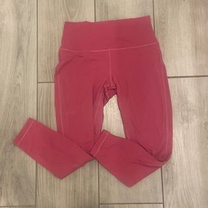pink lululemon double fabric leggings